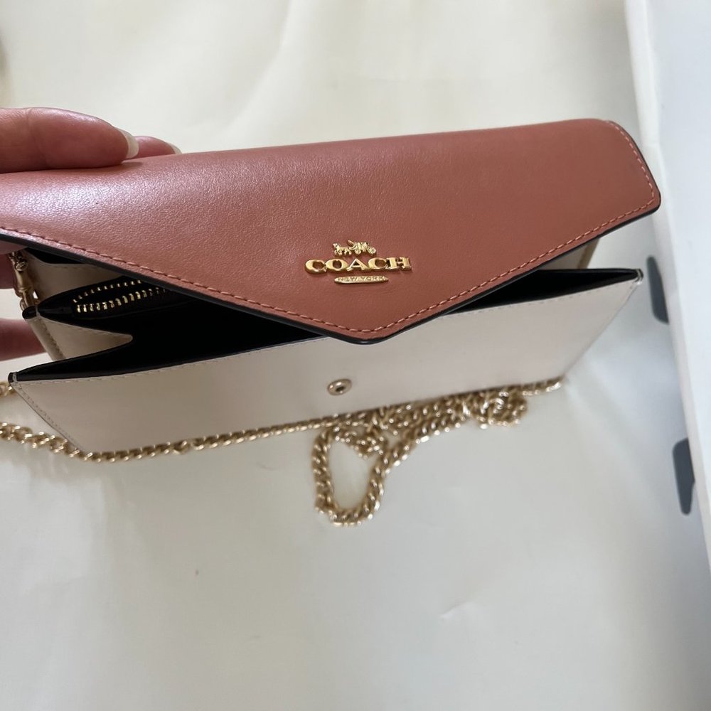 Coach Envelope Chain Wallet In Color-Block - image 8